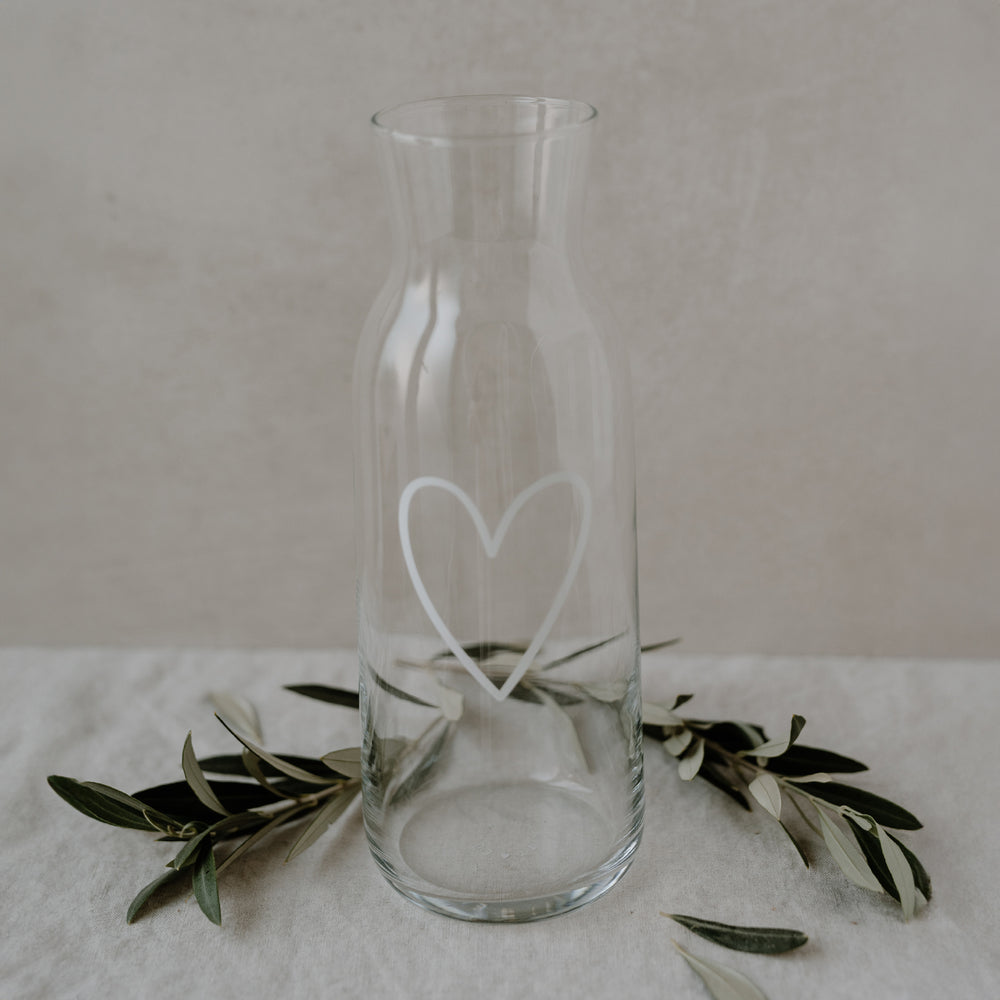 Carafe coeur blanc