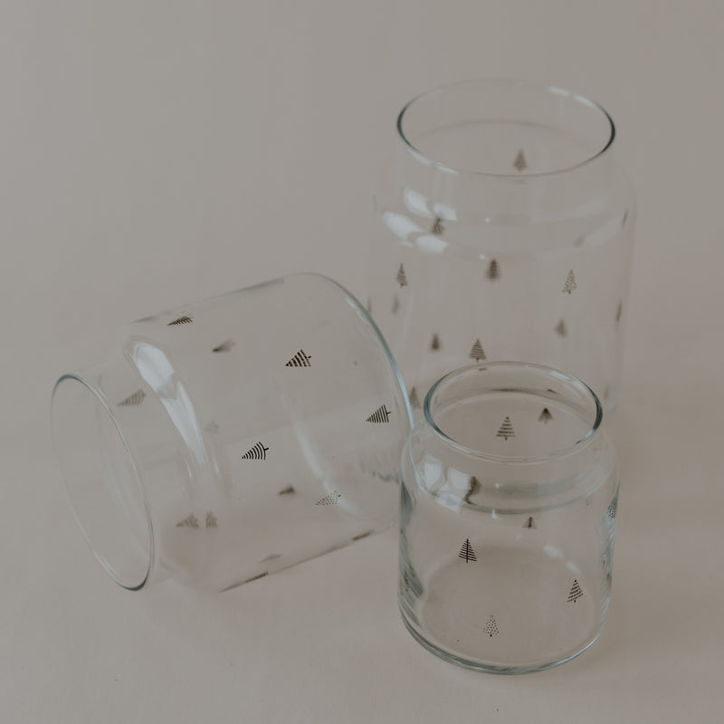 Vase aus Glas mittel Tannen