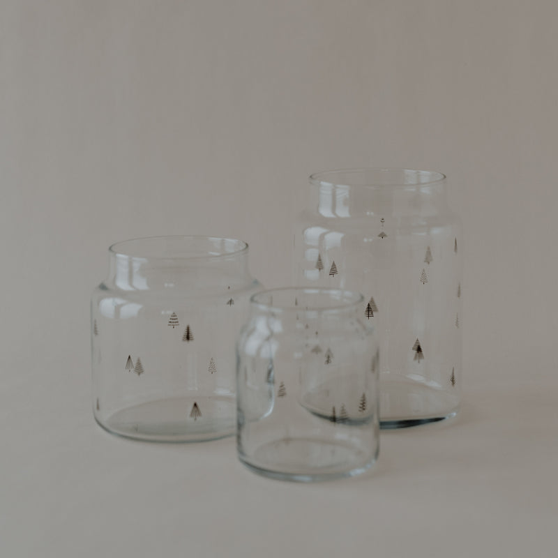 Vase aus Glas klein Tannen