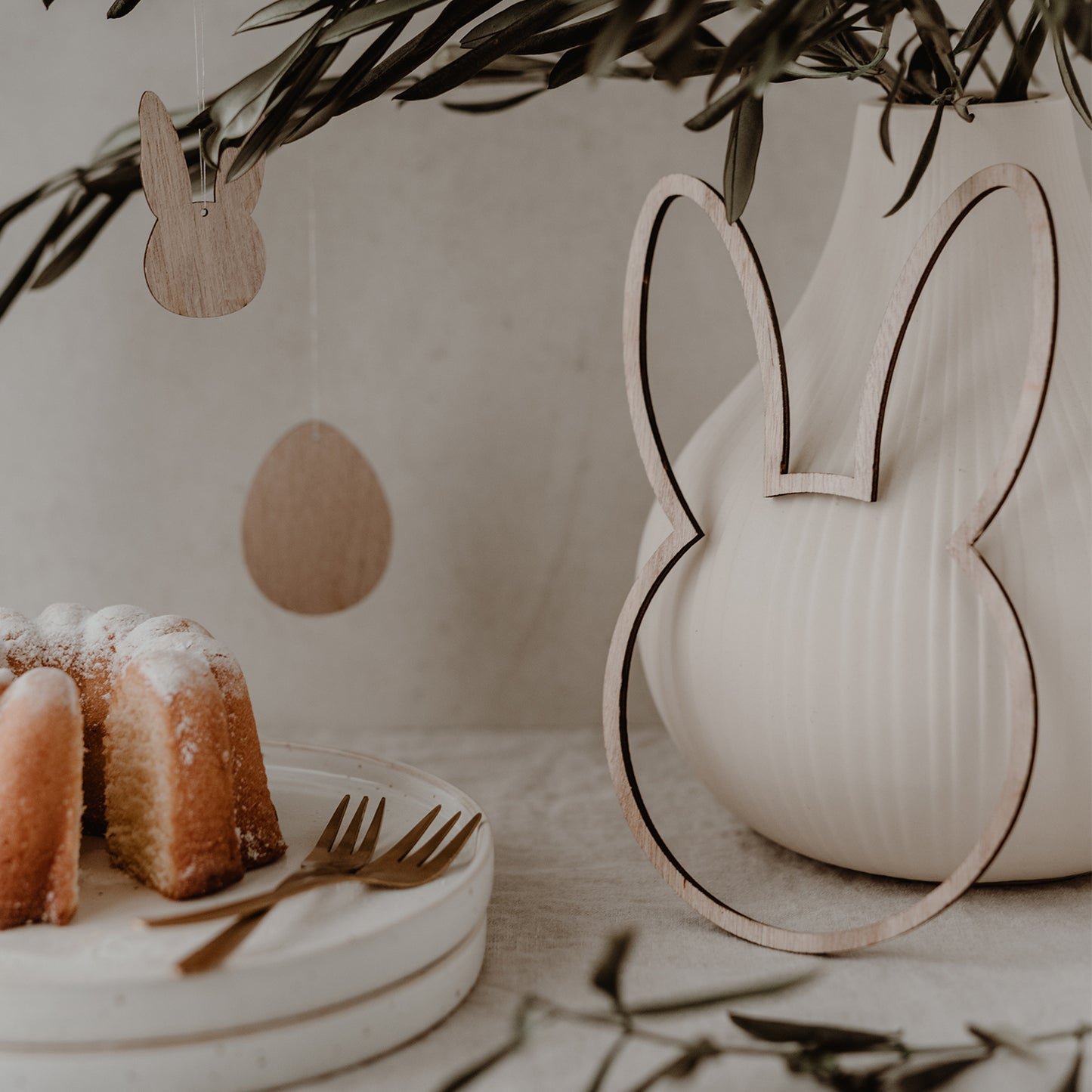 Couronne en bois Lapin Nature