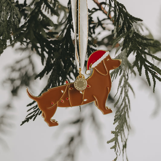 Baumschmuck Weihnachtsdackel | Eulenschnitt 