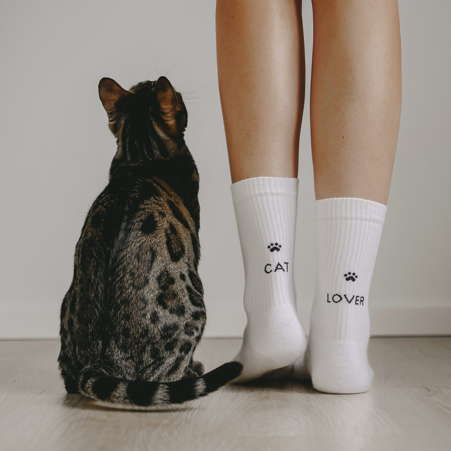 Socken weiß Cat Lover | Eulenschnitt 